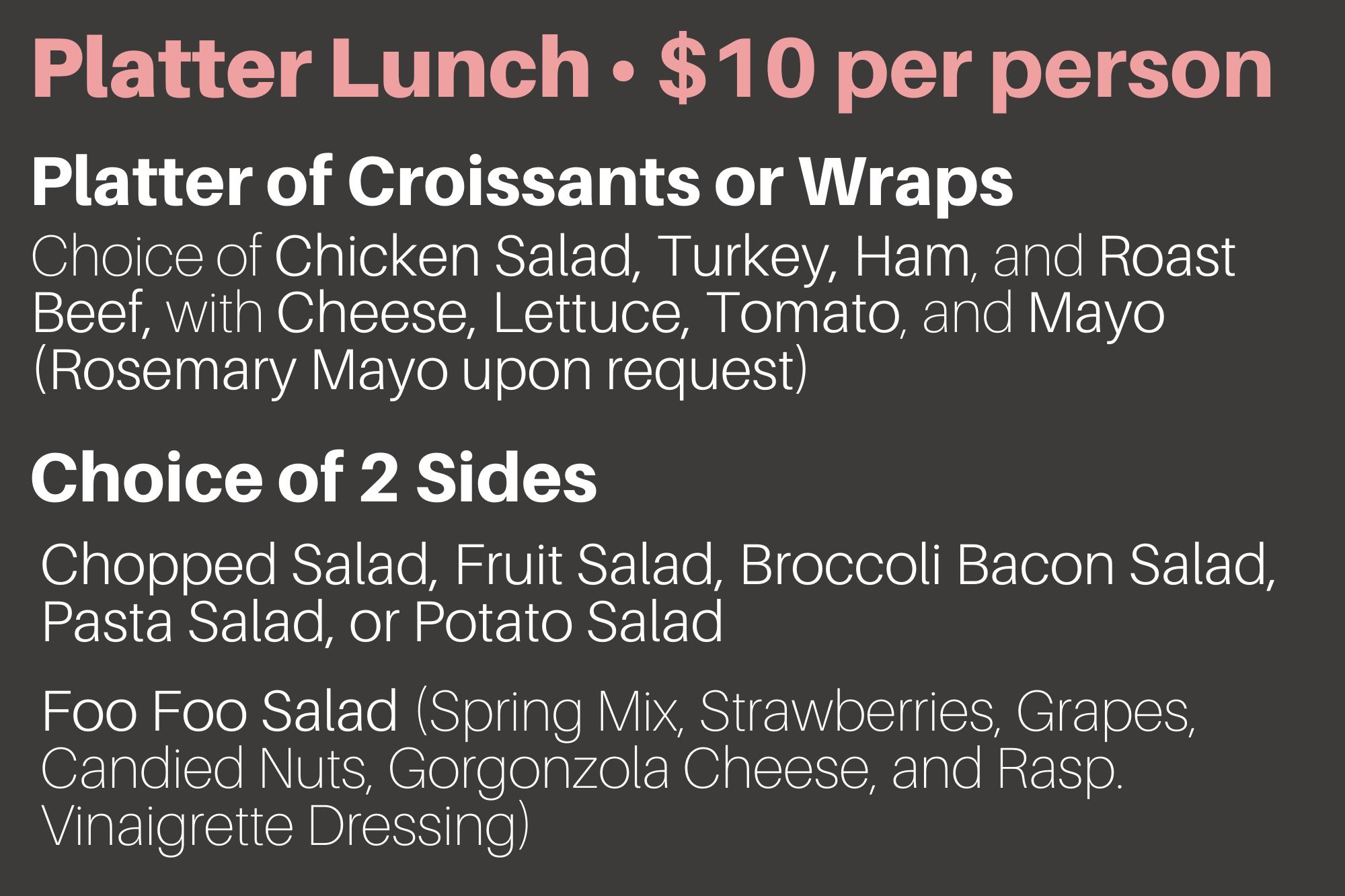 Box Lunch Corporate Catering Options